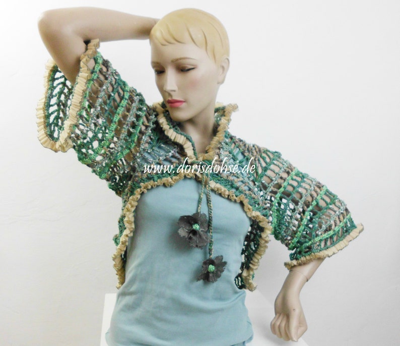 Crochet Hippie vest, 70s style, crochet vest,effektiv details, Slow fashion, Exclusive dress,Spring outfit image 3