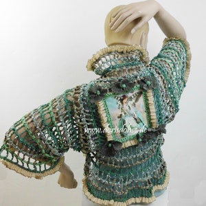 Crochet Hippie vest, 70s style, crochet vest,effektiv details, Slow fashion, Exclusive dress,Spring outfit image 1