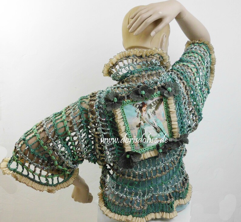 Crochet Hippie vest, 70s style, crochet vest,effektiv details, Slow fashion, Exclusive dress,Spring outfit image 1