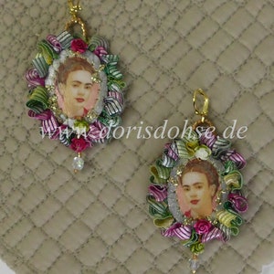 Unicate romantic  art earrings with Mexican flair