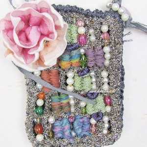 artistic crochet necklace, exclusive,  heart shape, artistic jewellery, two faces necklace, statement necklace