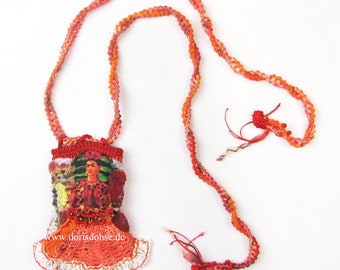 Sac à bandoulière coloré comme sac de médecine en chaîne sac à bandoulière Frida Nuno feutre cadeau petite amie OOAK styles gitans