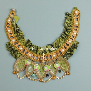 Artista Collana all&#39;uncinetto Portable Art Leather Jewelry Statement Collana Noble Neck Jewelry Frida Messico