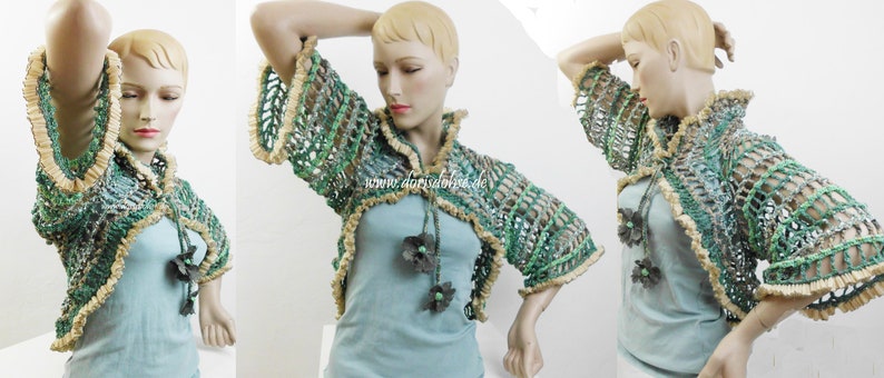 Crochet Hippie vest, 70s style, crochet vest,effektiv details, Slow fashion, Exclusive dress,Spring outfit image 2