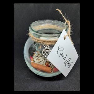 Good Luck Spell Bottle Candle Holder