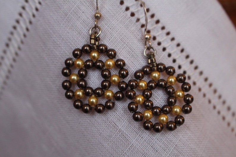 Classy Circular Beaded Earrings Etsy
