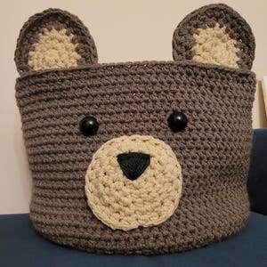Large Crochet Bear Basket