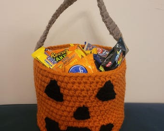 Padrão de crochê para cesta de abóbora