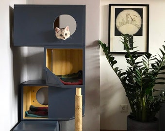 Freestanding Wooden Modular Cat House