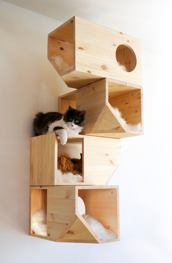 Wooden Modular Cat House | Etsy