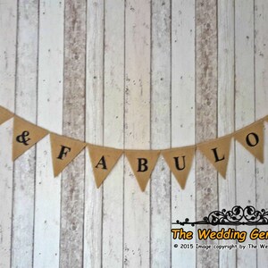 40 and Fabulous BirthDay Burlap Bunting Hessian Banner Garland Party Black