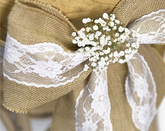 Chair Sash Burlap Hessian Wedding Decorations , Table Runner,