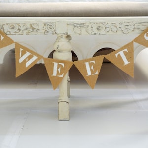 Słodycze Hessian Bunting Dekoracje na Baby Shower Upominki ślubne Panna młoda Juta