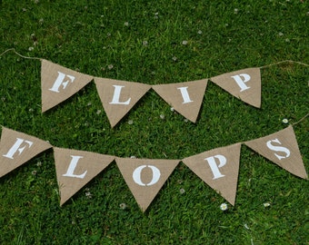 Flip Flops Hessian Bunting Wedding Decorations Party Celebrations Burlap Banner