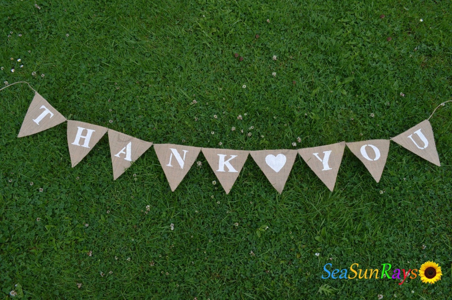 Burlap Thank you Hessian Bunting Wedding Decorations Shop Display