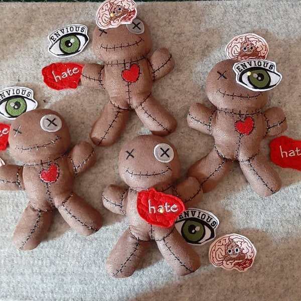 Novelty pin cushion,  listing is for 1 voodoo doll with 8 pins and "organs" of interest!