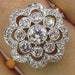 1.35ct Estate Vintage Round Diamond Cluster Engagement Wedding Platinum/18k Yellow Gold Ring