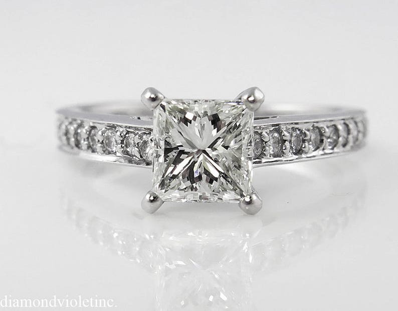 1.59ct Estate Vintage Princess Diamond Engagement Wedding 18k - Etsy