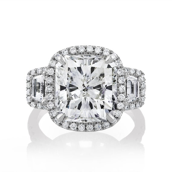 RESERVED GIA 7.58ctw Estate Radiant Cut & Trapezo… - image 2