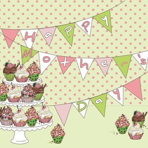 Clipart día de la madre día torta de la taza/banners de la madre clip prediseñadas de cumpleaños arte