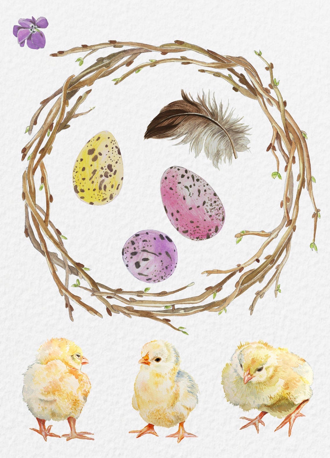 Aquarell Ostern/Aquarell Ostern Clipart/Aquarell Osterei/Aquarell Sping