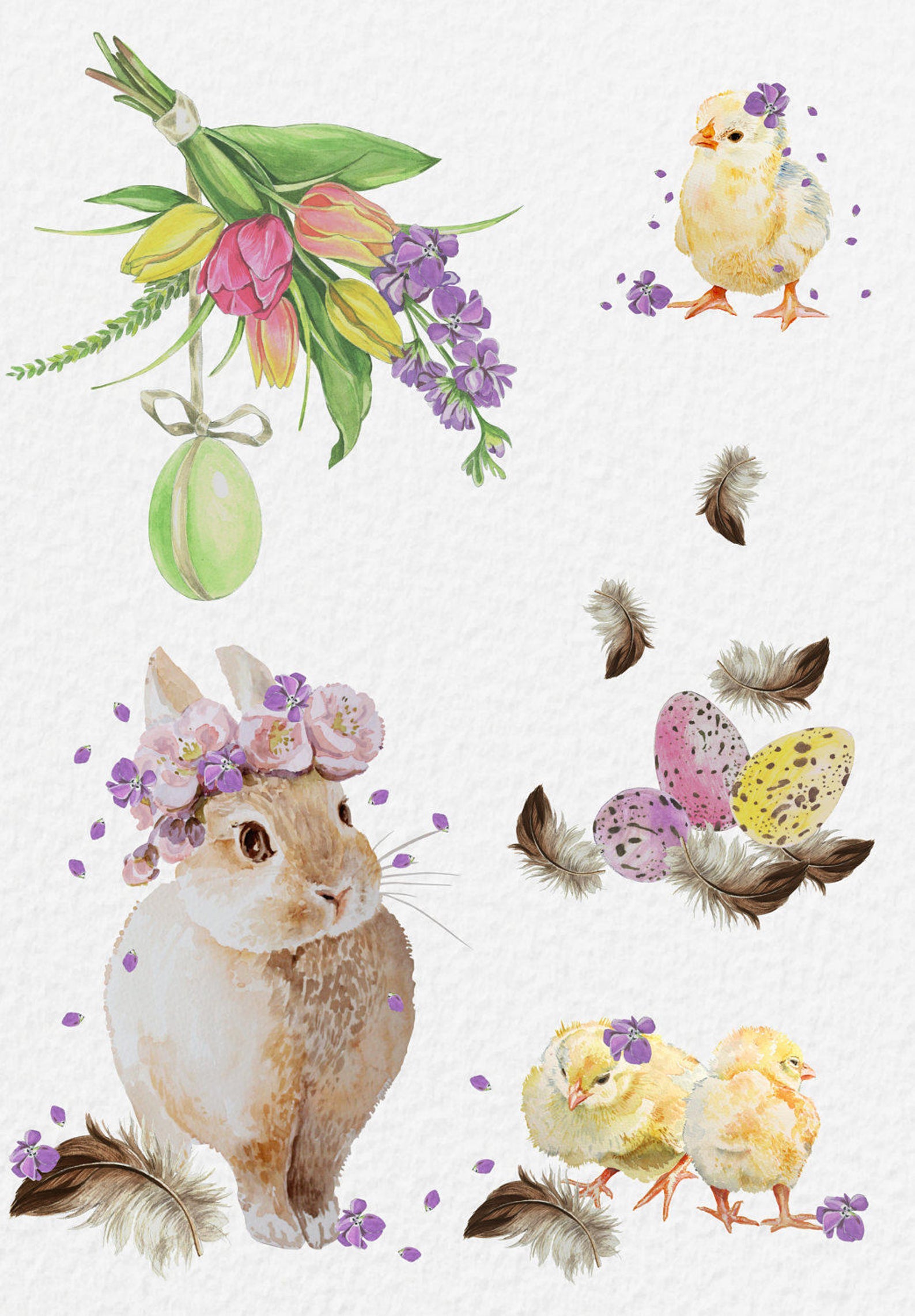 Aquarell Ostern/Aquarell Ostern Clipart/Aquarell Osterei/Aquarell Sping