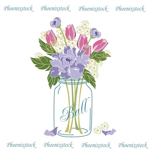 ClipArt da sposa / Bouquet Mason Jar / ClipArt digitali Clip Art/fiore / ghirlande di fiori / fioriscono hart /