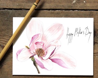 Happy Mother's Day Printable Card/mother's day card/card for mom/mothers day greeting card/card for present watercolor flower digital card