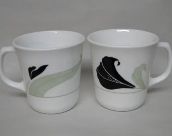 Corning Corelle BLACK ORCHID coffee Cup/Mug  Set of Four 3 5/8" x 3 3/8"