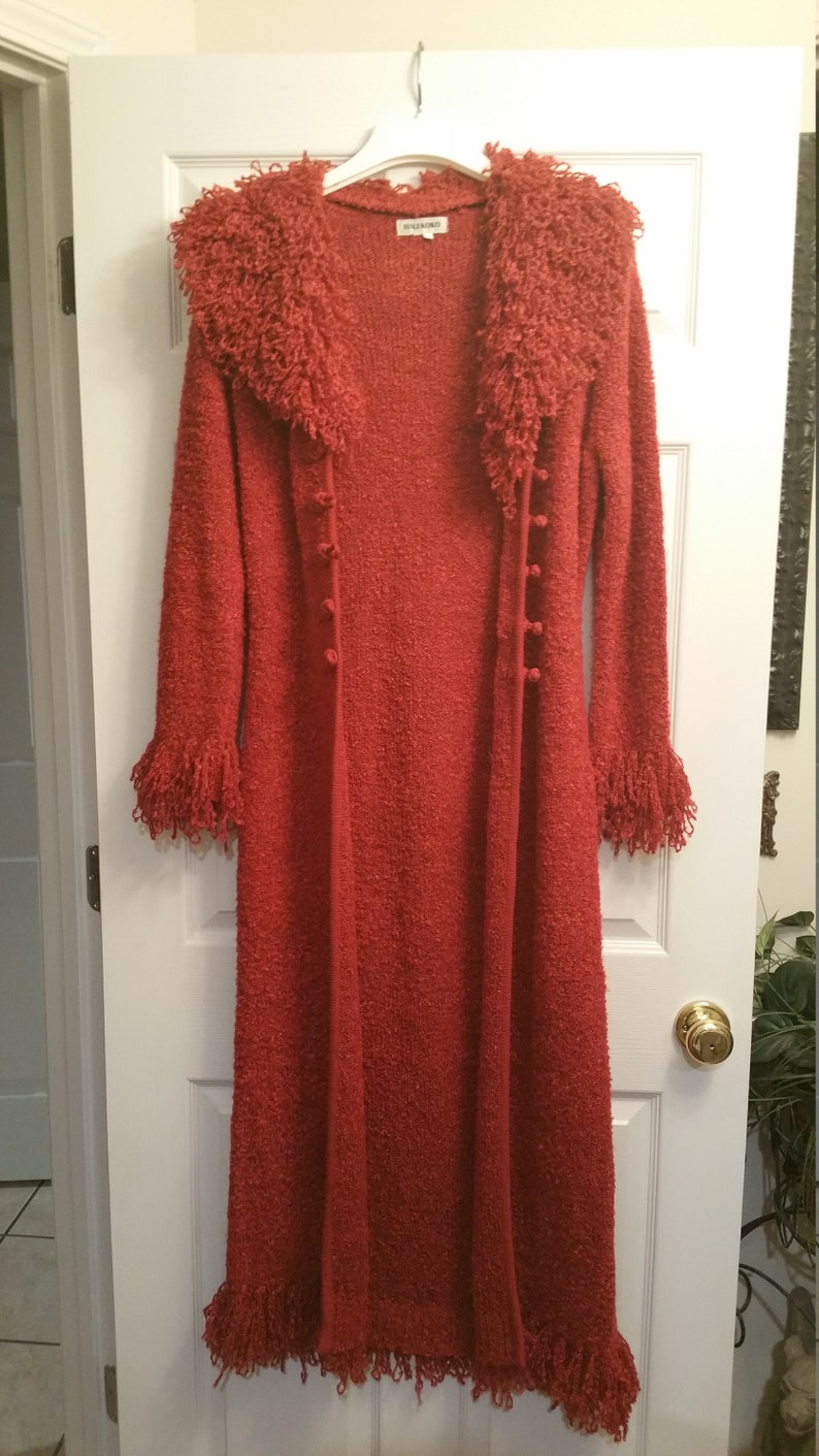 Stunning Vintage sweater coat duster full length cardigan Etsy