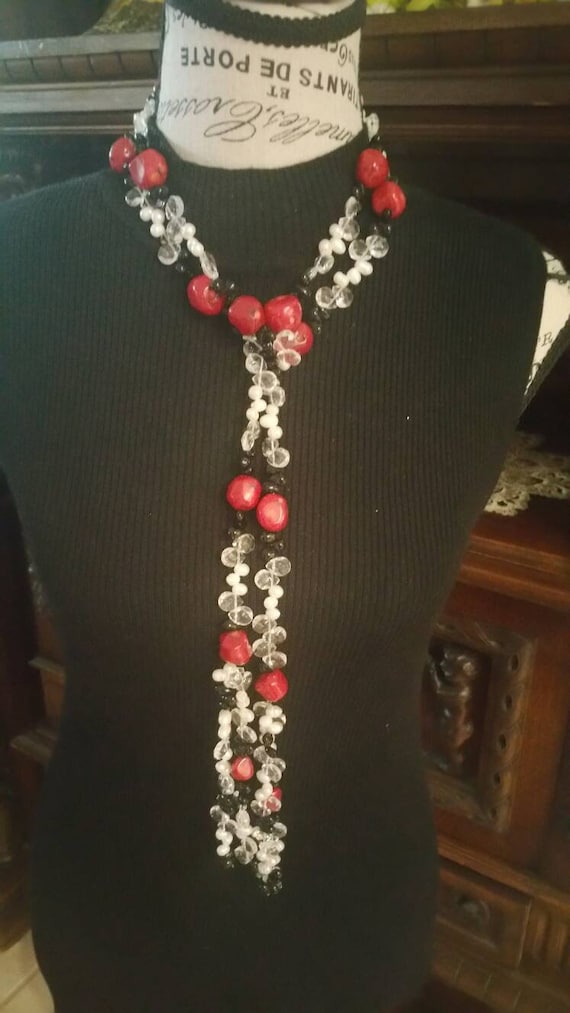 58in Single necklace scarf style tie bolo necklace