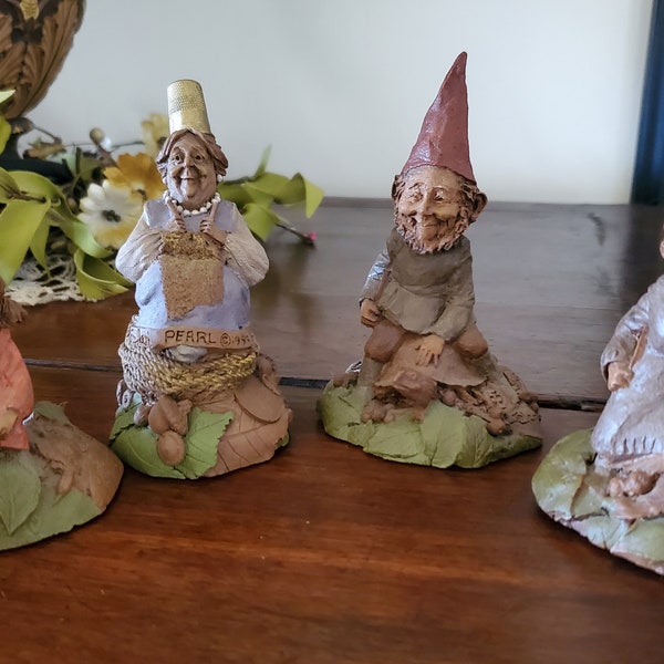 vintage bundle Tom Clark Gnomes 80s-90s signed cute elf figurines gnome ceramic pottery small decor figurine collectible