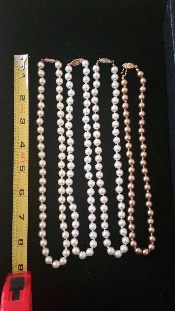 Costume Jewelry Lot Faux Pearls Gold Tone Necklaces Dressy for Etsy