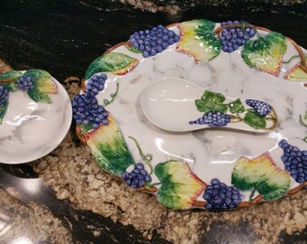 Vintage MARKETPLACE Toscana Verde Italian Platter Made in Italy Italian Kitchen Decor Vintage MARKETPLACE Toscana Verde Italian Platter Made in Italy Italian Kitchen Decor