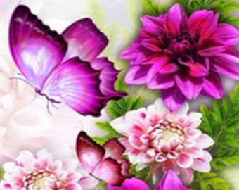 Diamant schilderij-DIY-full ronde-ronde boren-vlinder-bloemen Dasgupta-dieren-winder.