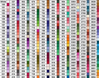 Dmc Satin Thread Colour Chart