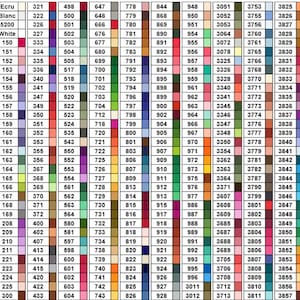 DMC Color Chart for Diamond Painting Gems : Color Matcher with 456