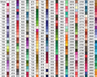 Diamond painting DMC color printable Chart