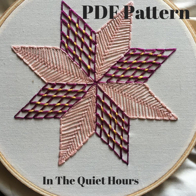 PDF Embroidery Pattern Star Quilt Block Inspired