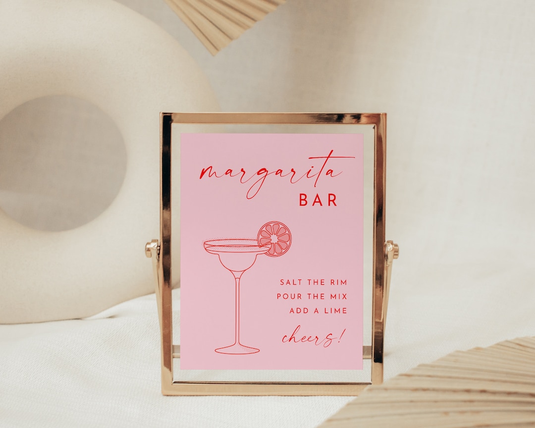 Margarita Bar Printable Sign, Customizable Drink Bar Template, 5x7 ...
