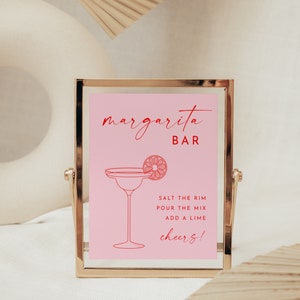 Margarita Bar Printable Sign, Customizable Drink Bar Template, 5x7 Cocktail Sign, 8x10 Fiesta Party Sign, Last Fiesta Marg Bar Sign
