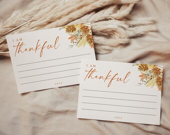 Jag är tacksam för mallen, jag är tacksam för utskrivbar, gör-det-själv utskrivbart Thanksgiving-kort, jag är tacksam för mallkort, Thanksgiving 2022