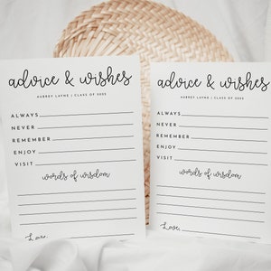 Abschluss-Beratung druckbar. Grad Party Ratschläge & Wünsche Vorlage, Abschlussfeier 2022 Ratschläge Karten, Sofortiger Download Grad Ratschläge zum Ausdrucken