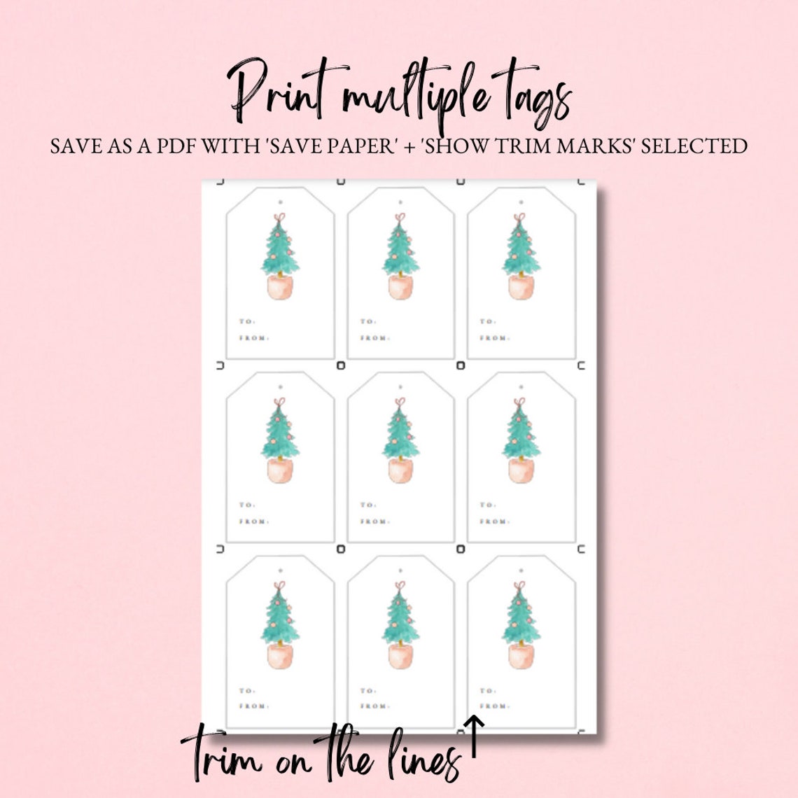 Printable Christmas Tag to &amp; From Tag Holiday Gift Tag - Etsy