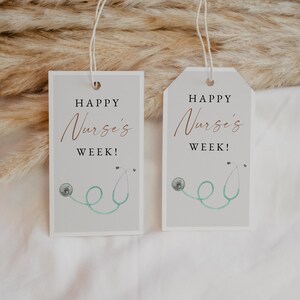 Nurse&#39;s Week Gift Tag 2023, Happy Nurse&#39;s Week Printable Thank you Tag, Instant Download, Nurse Appreciation Tag Printable