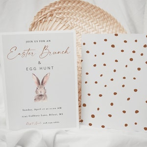 Easter Brunch Invitation. Easter Egg Hunt 2022 Invitation, Soft Neutral Easter Printable, Family Brunch Invite, Happy Easter Invite, Instant