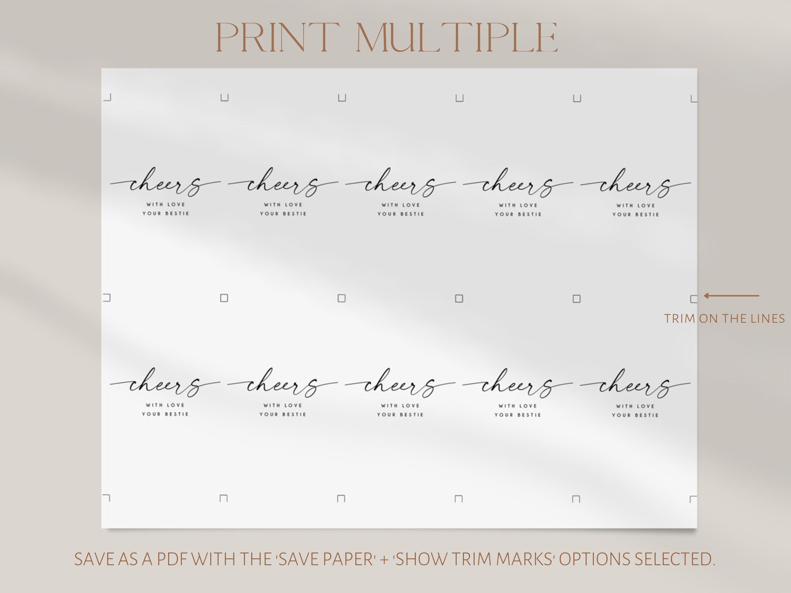 Simple Cheers Printable Tag Holiday Gift Tag DIY Gift Tag - Etsy