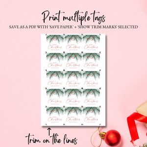 Christmas Gift Tag Printable Template, Square Holiday Gift Tag, Merry ...