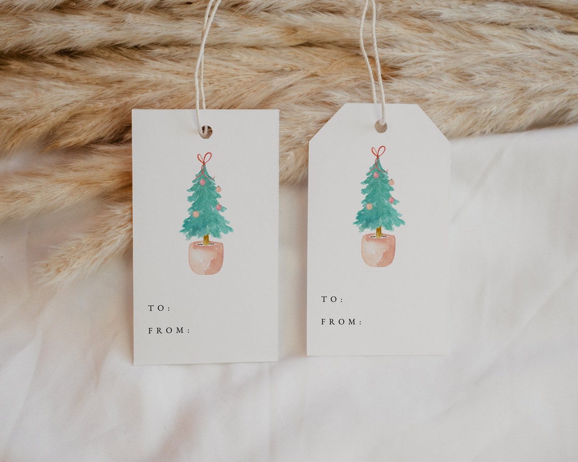 Printable Christmas Tag to &amp; From Tag Holiday Gift Tag - Etsy