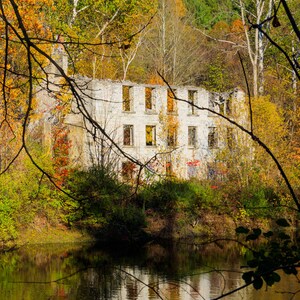 Historic home rural upstate NY wall art. Battenkill mansion Cambridge interior design art. History lover gift. Ruins. Digital Image